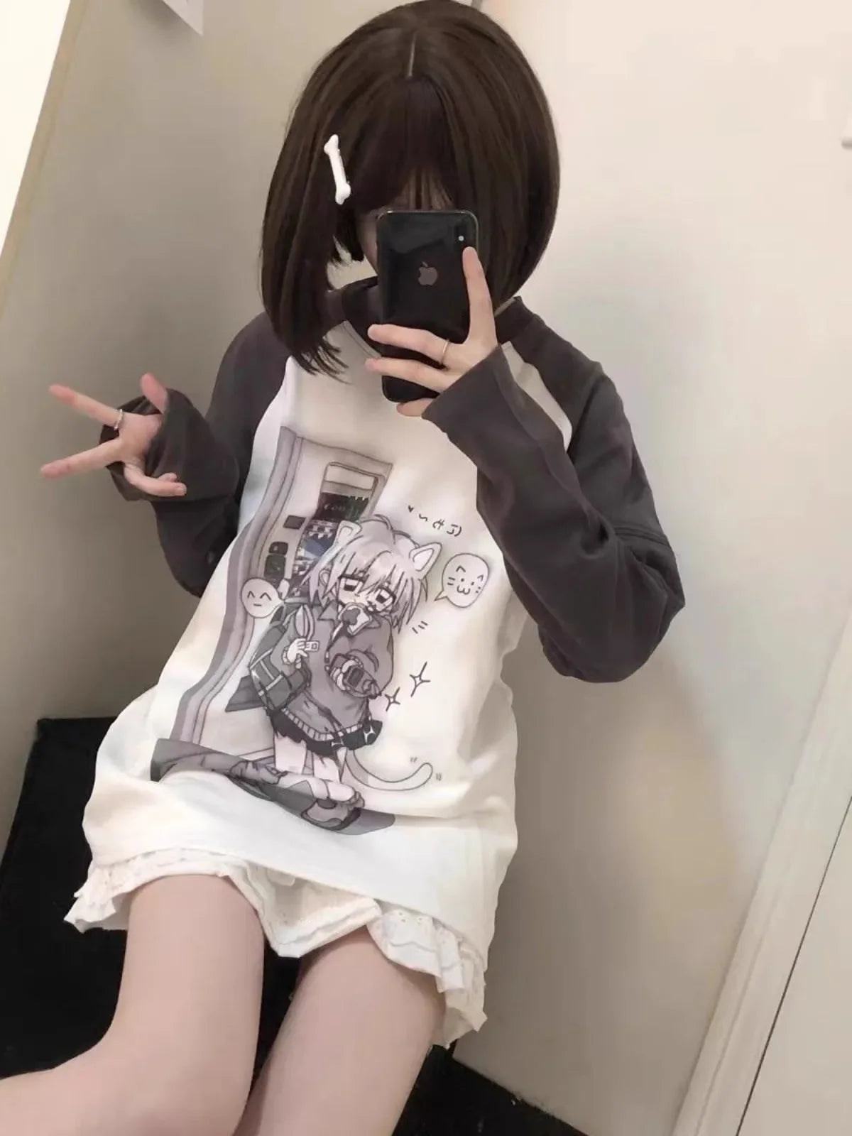 Japon Stil Çok Amaçlı Kollu Tişört