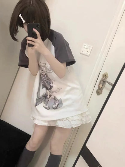 Japon Stil Çok Amaçlı Kollu Tişört