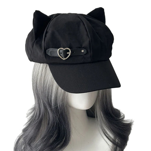 Eprolo Kedi Kulaklı Ressam Şapka featuring colorful cat ear design and painter's style, suitable for creative costume or cosplay.