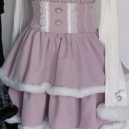 Eprolo Japon Stil Lolita lace bow mini skirt and blouse set, featuring delicate lace and cute bow accents in a stylish design.