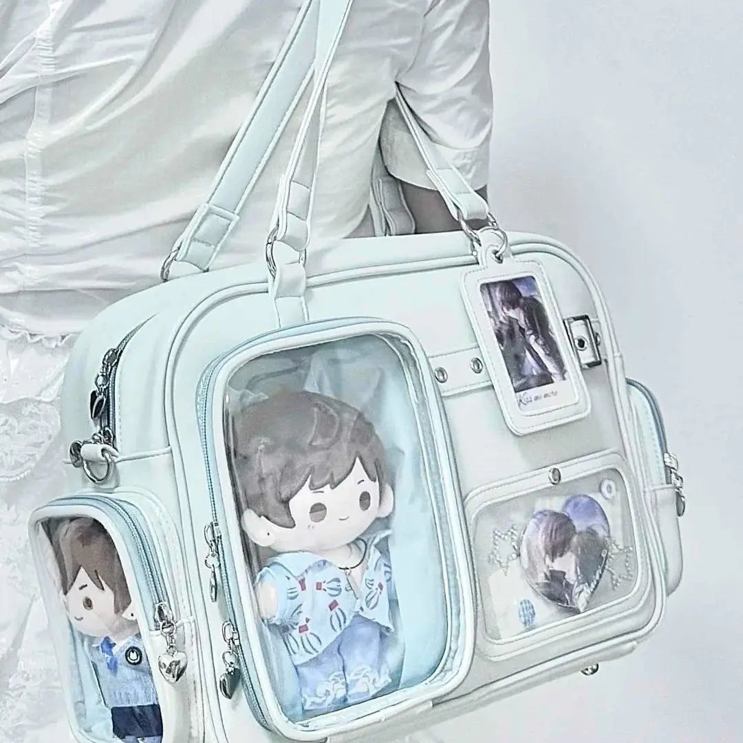 Eprolo Harajuku 20cm Pin Doll Ita bag featuring colorful anime-inspired character design with bold pins and accessories.