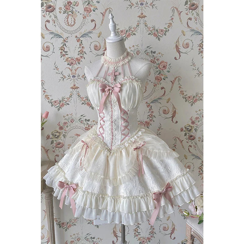 Kawaii Lolita Fiyonk Detaylı Mini Elbise