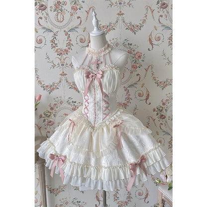 Kawaii Lolita Fiyonk Detaylı Mini Elbise