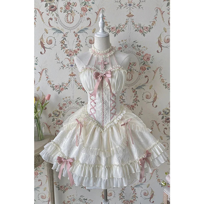 Kawaii Lolita Fiyonk Detaylı Mini Elbise