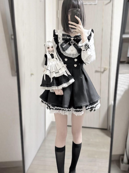 Shadora long-sleeve mini dress set with ruffled details, stylish and modern for fashionable occasions.