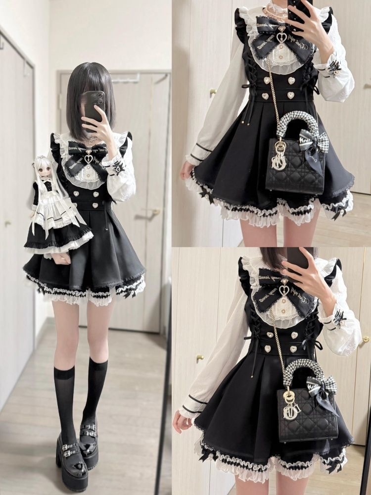 Shadora long-sleeve mini dress set with ruffled details, stylish and elegant for fashionable occasions.