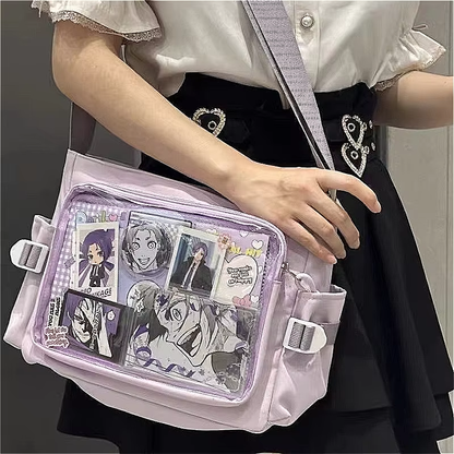 Clear Ita-style tote bag by eprolo with transparent design and black handles, showcasing a modern, minimalist accessory.