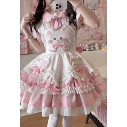 Japon Still Pembe Şık Elbise