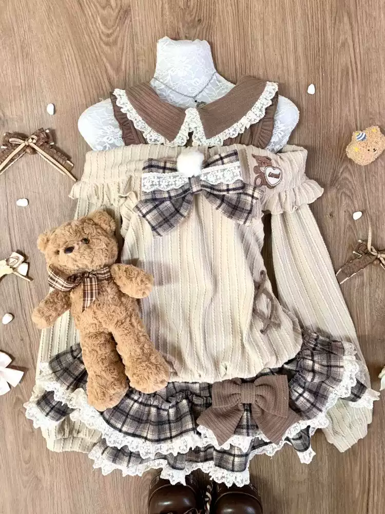 Sütlü Kahve Lolita Üst&Etek Seti