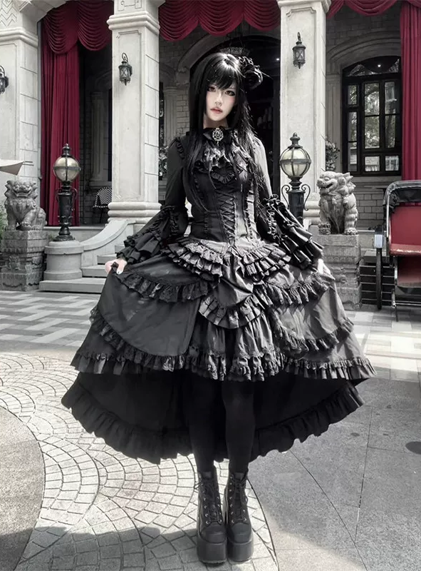 Eski Çağ Gotik Lolita Elbise 2 Parça
