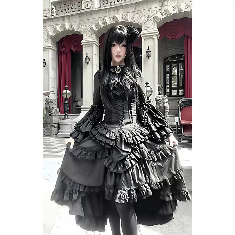 Eski Çağ Gotik Lolita Elbise 2 Parça