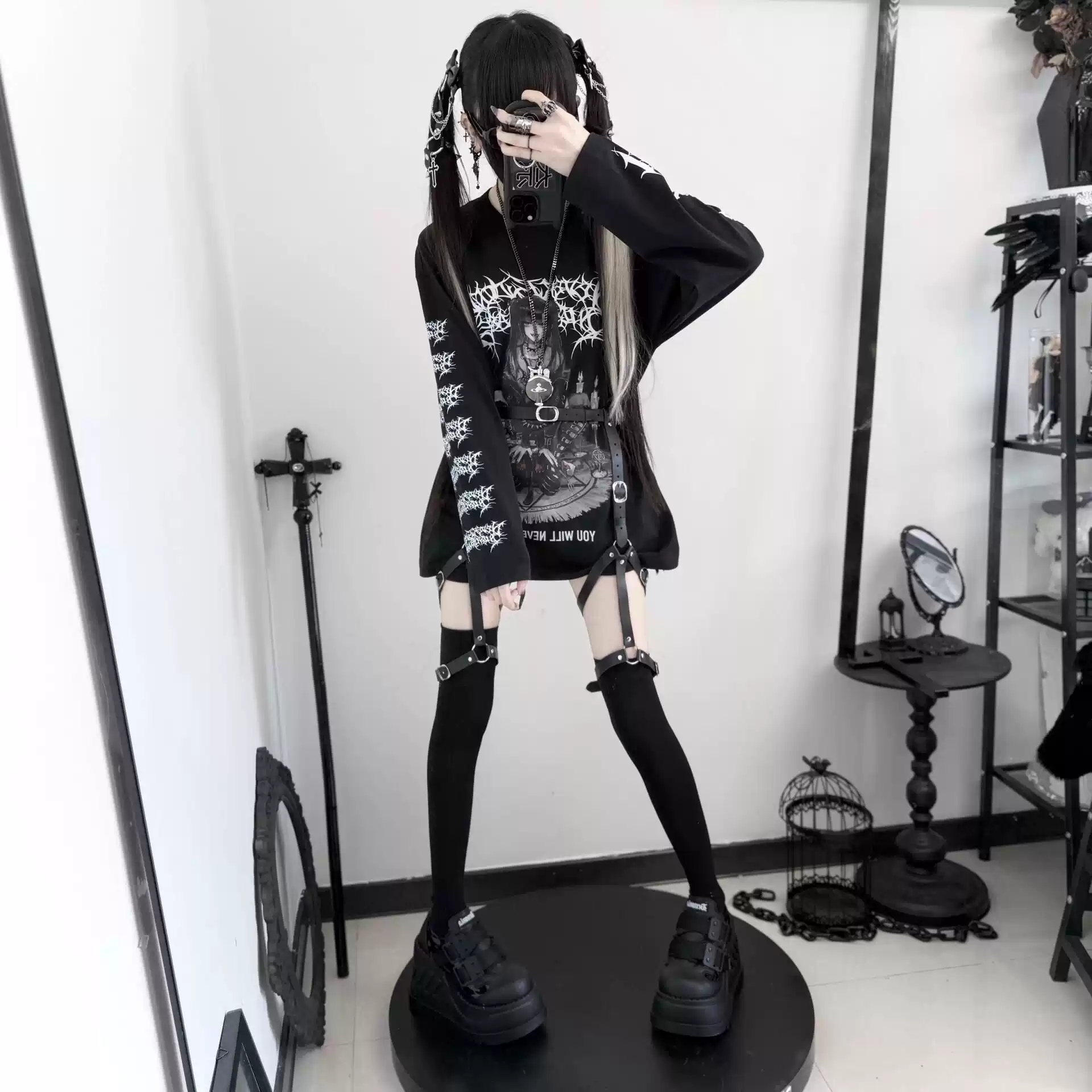 Uzun Oversize Gotik Tişört - ürün görseli 2