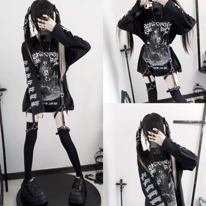Uzun Oversize Gotik Tişört - ürün görseli 4