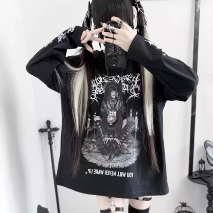 Uzun Oversize Gotik Tişört - ürün görseli 5