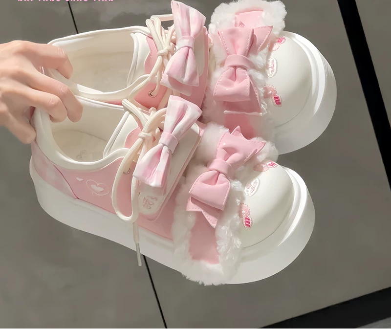 Peluş Fiyonklu Platform Spor Ayakkabı - ürün görseli 6