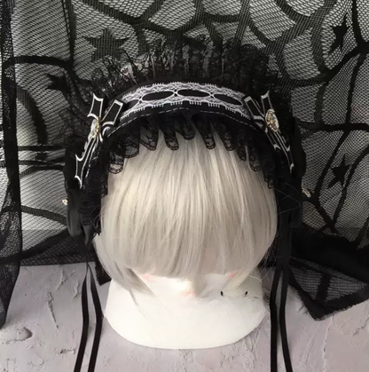 Haç Detaylı Dantelli Gotik Lolita Taç