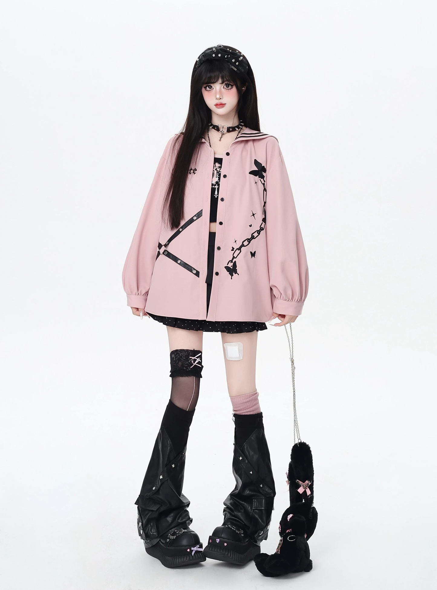 Kelebek Detaylı Şık Oversize Ceket
