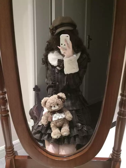 Kahverengi Lolita Tarzı Etek Takımı