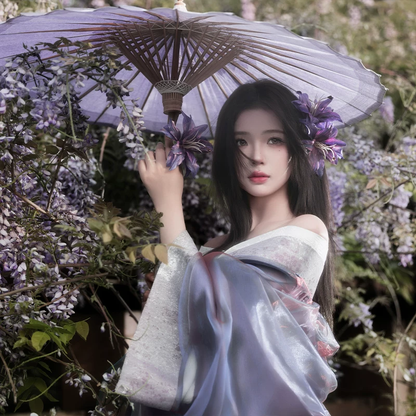 Japon Tarzı Mor Kimono
