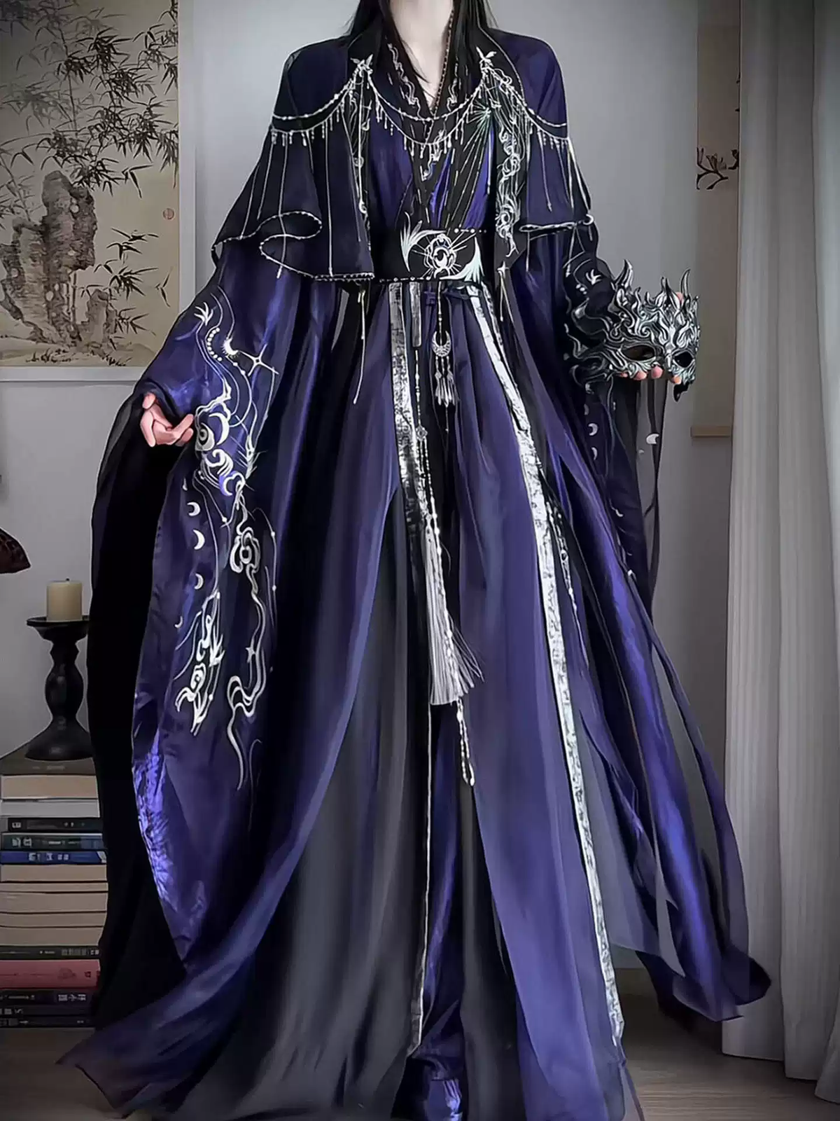 Mor İşlemeli Hanfu