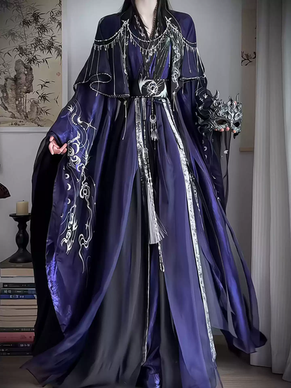 Mor İşlemeli Hanfu