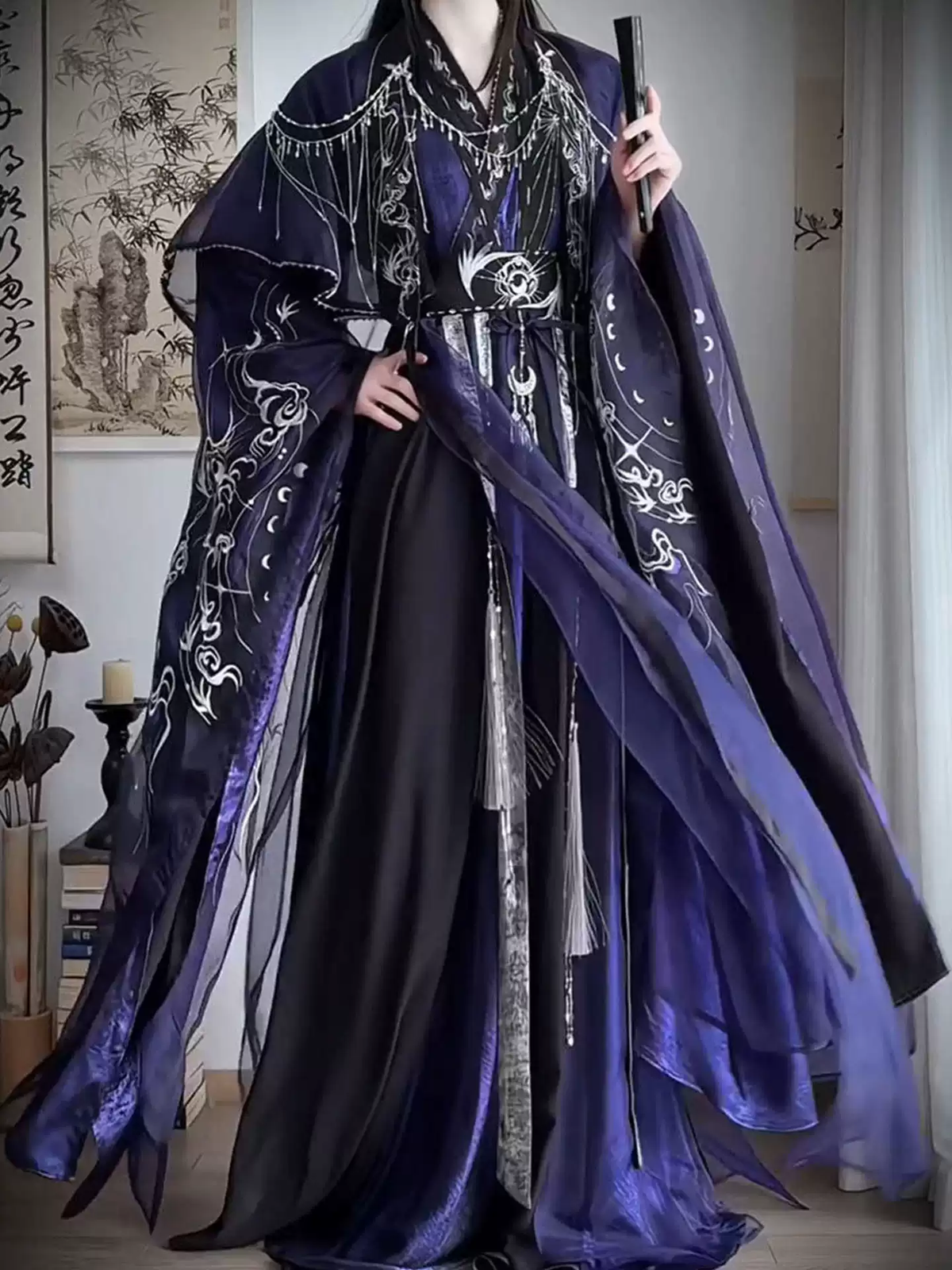 Mor İşlemeli Hanfu