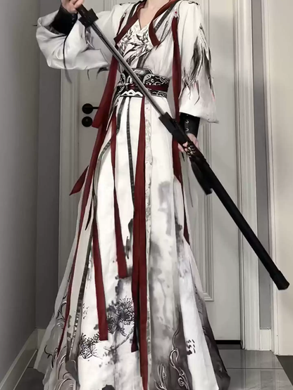 Beyaz İşlemeli Hanfu
