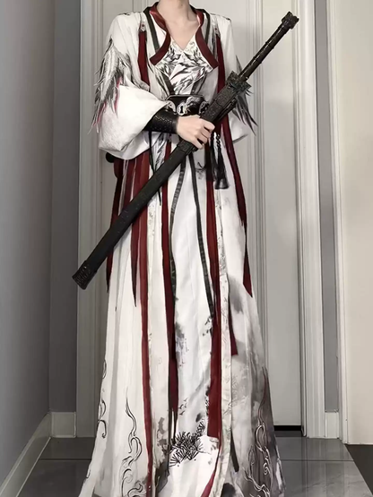 Beyaz İşlemeli Hanfu
