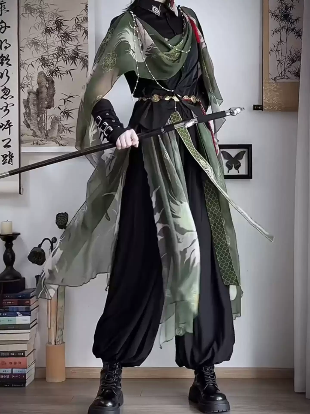 Yeşil Aksesuarlı Hanfu