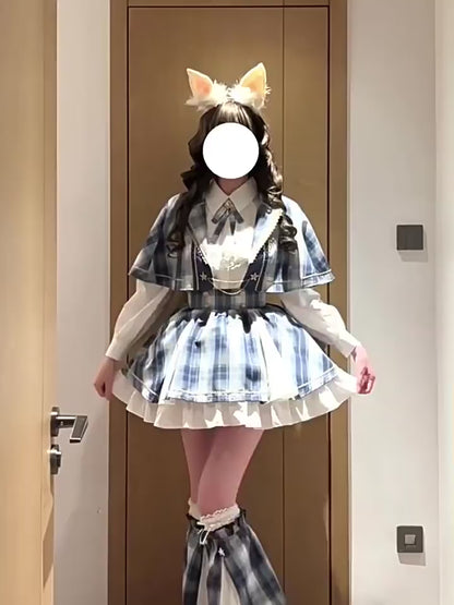 Vintage Ekose Lolita Elbise