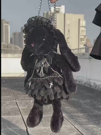 Gothic Tavşan Peluş Omuz Çantası