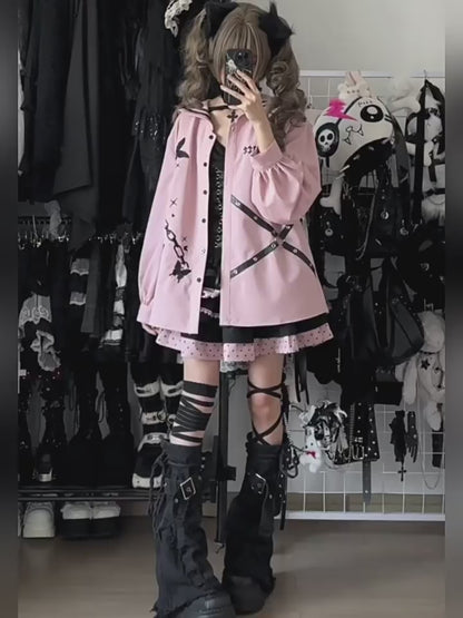 Kelebek Detaylı Şık Oversize Ceket